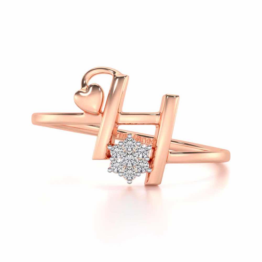 Flora H Silver Ring - Rose Gold - Image 4