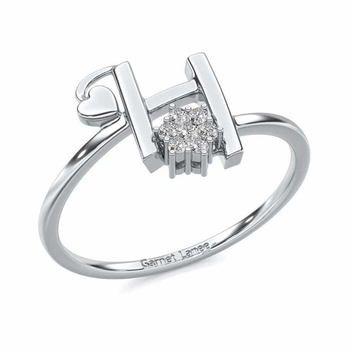Flora H Silver Ring - White Gold - Image 1