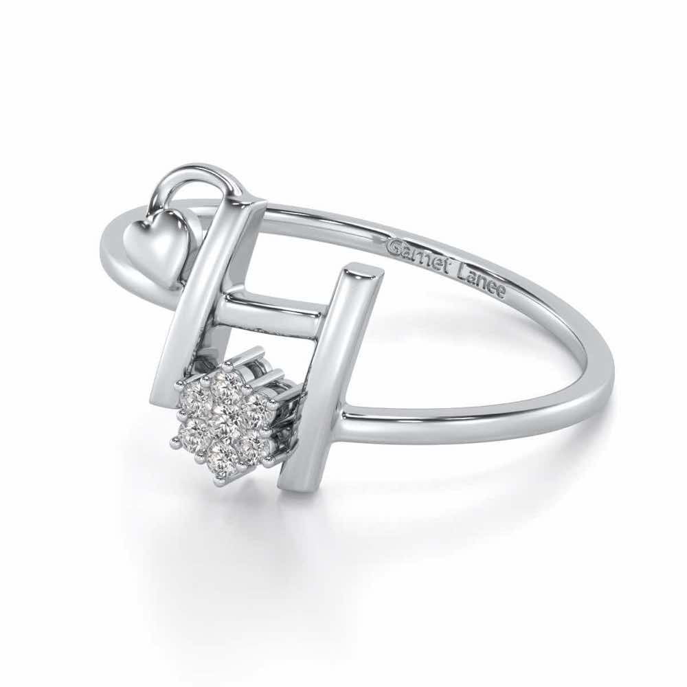 Flora H Silver Ring - White Gold - Image 2