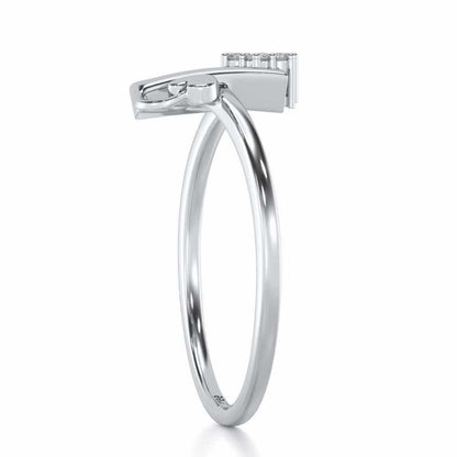 Flora H Silver Ring - White Gold - Image 3