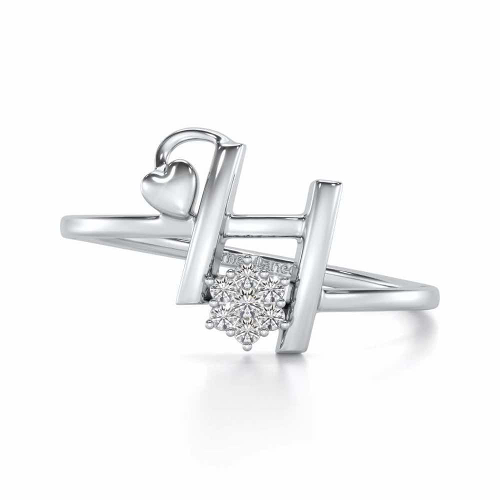 Flora H Silver Ring - White Gold - Image 4
