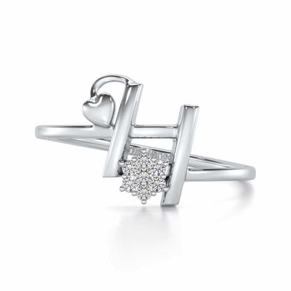 Flora H Silver Ring - White Gold - Image 4
