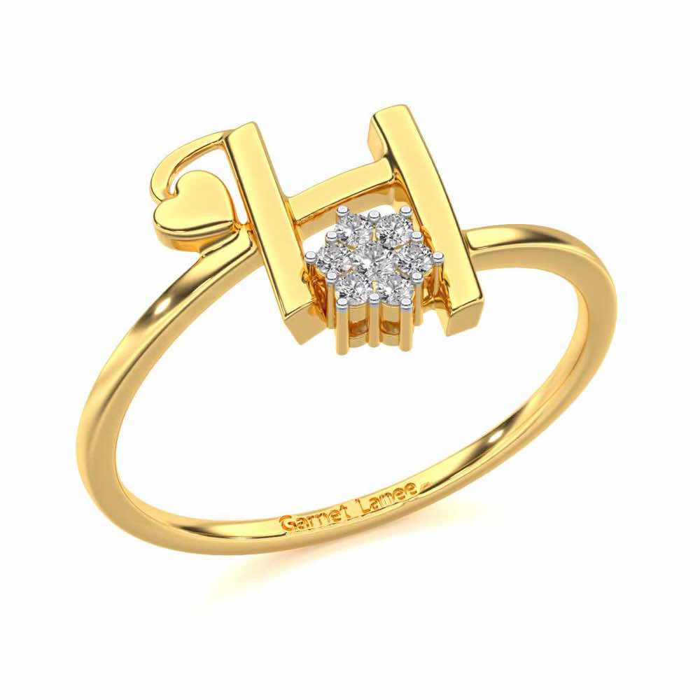Flora H Silver Ring - Yellow Gold - Image 1