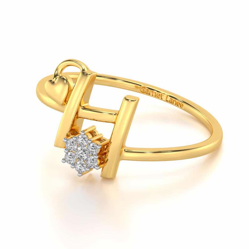 Flora H Silver Ring - Yellow Gold - Image 2