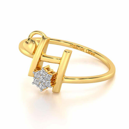 Flora H Silver Ring - Yellow Gold - Image 2