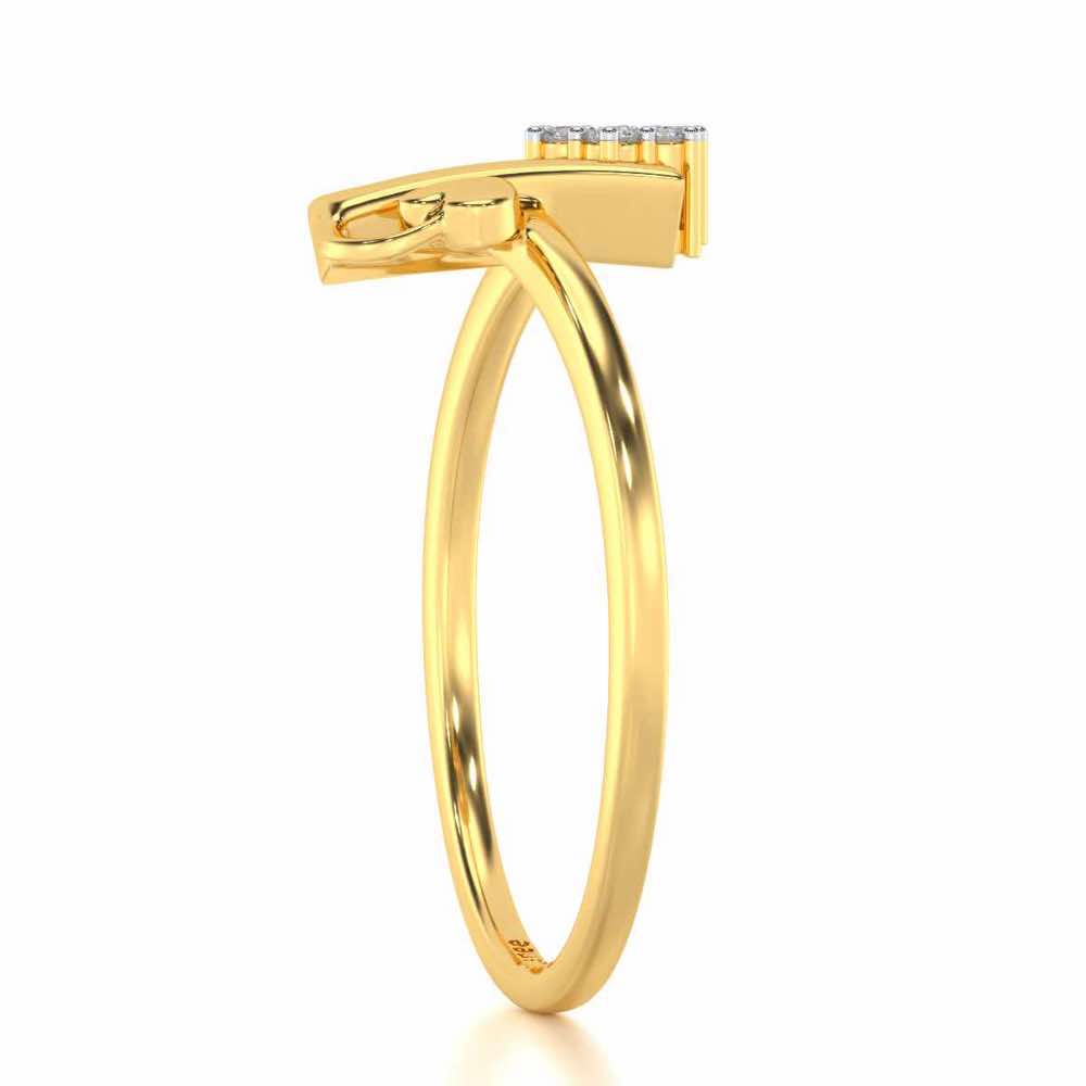 Flora H Silver Ring - Yellow Gold - Image 3