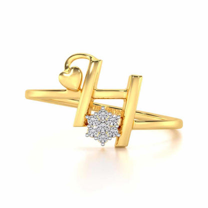 Flora H Silver Ring - Yellow Gold - Image 4