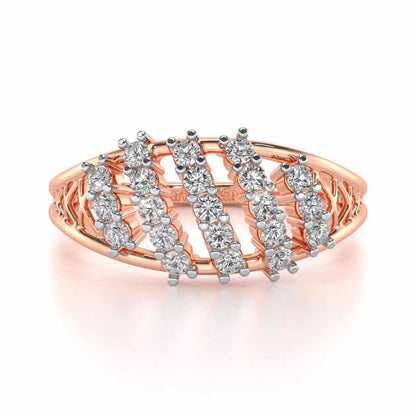 Flora Lattice Silver Ring - Rose Gold - Image 4