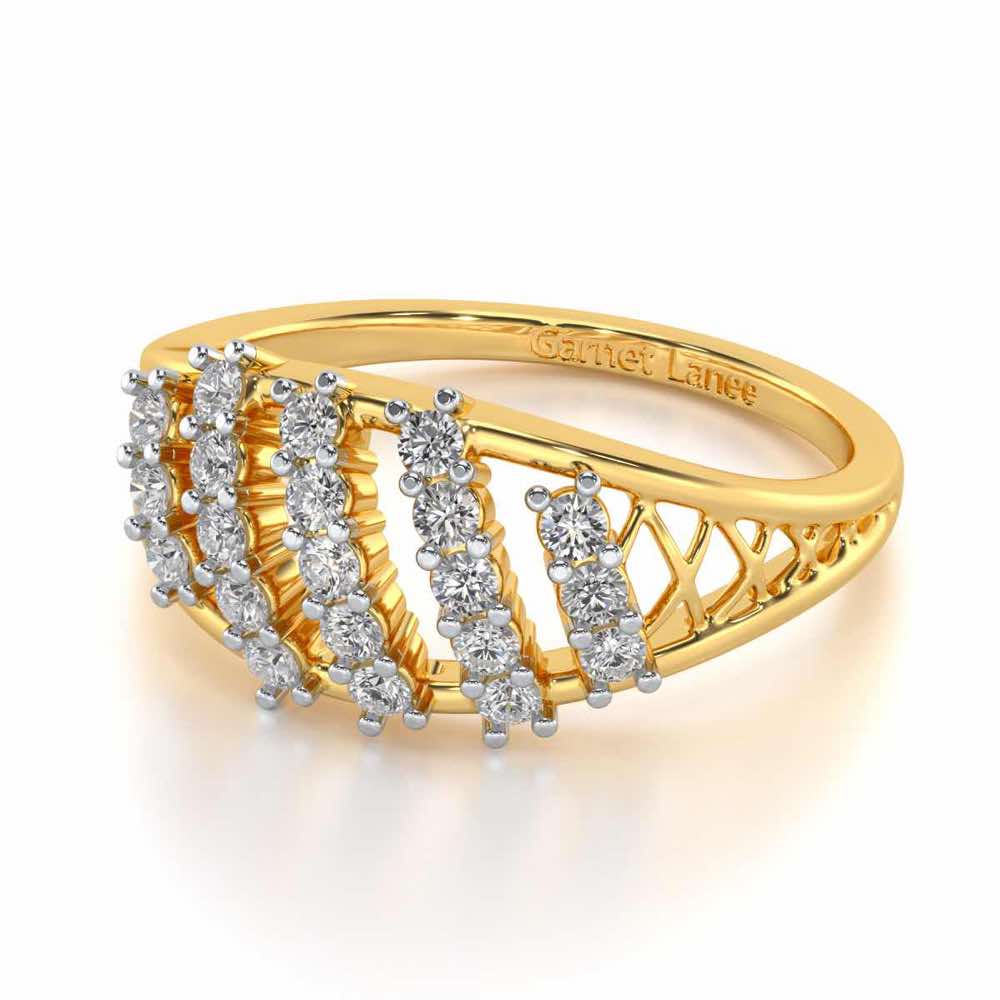 Flora Lattice Silver Ring - Yellow Gold - Image 2