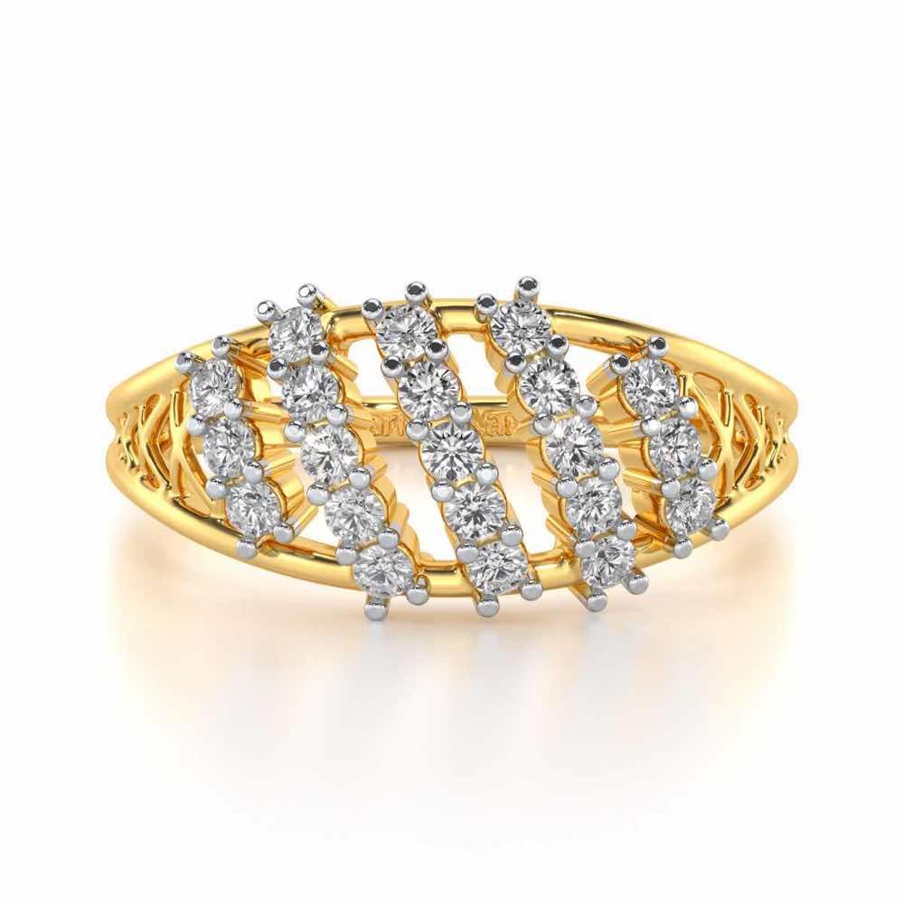 Flora Lattice Silver Ring - Yellow Gold - Image 4
