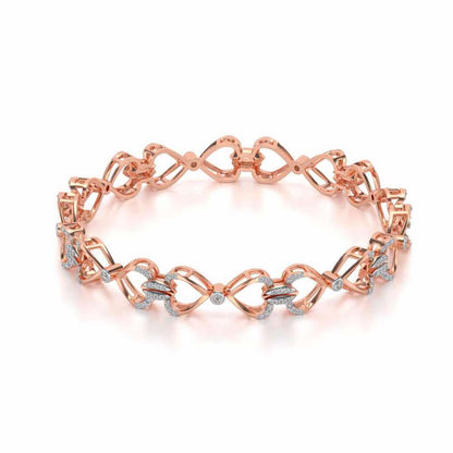 Flora Locked Silver Bangles - Rose Gold - Image 2
