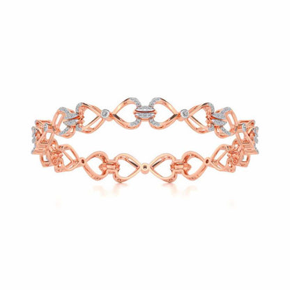 Flora Locked Silver Bangles - Rose Gold - Image 5