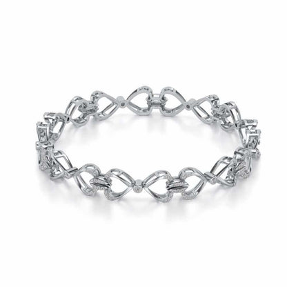 Flora Locked Silver Bangles - White Gold - Image 2