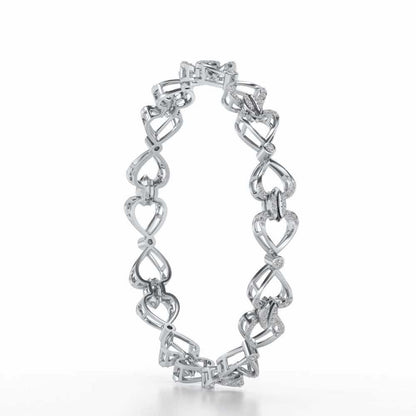 Flora Locked Silver Bangles - White Gold - Image 3