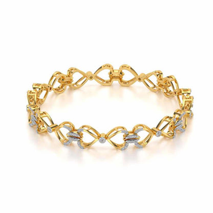 Flora Locked Silver Bangles - Yellow Gold - Image 2