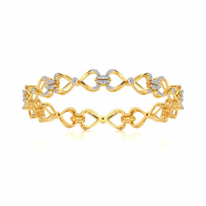 Flora Locked Silver Bangles - Yellow Gold - Image 5