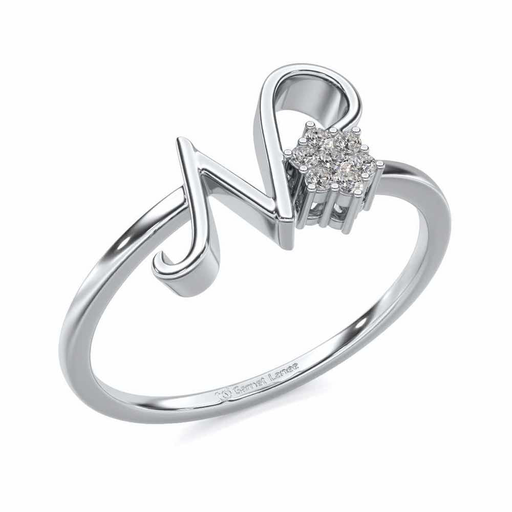 Flora N Silver Ring - White Gold - Image 1