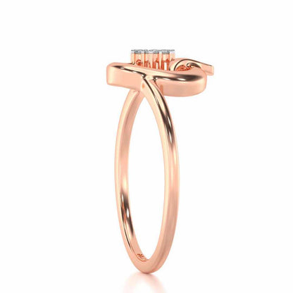 Flora Q Silver Ring - Rose Gold - Image 3