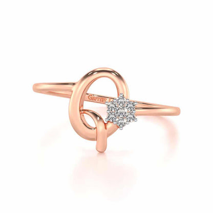 Flora Q Silver Ring - Rose Gold - Image 4
