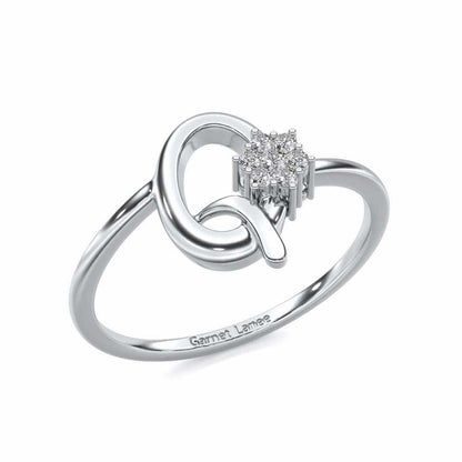 Flora Q Silver Ring - White Gold - Image 1