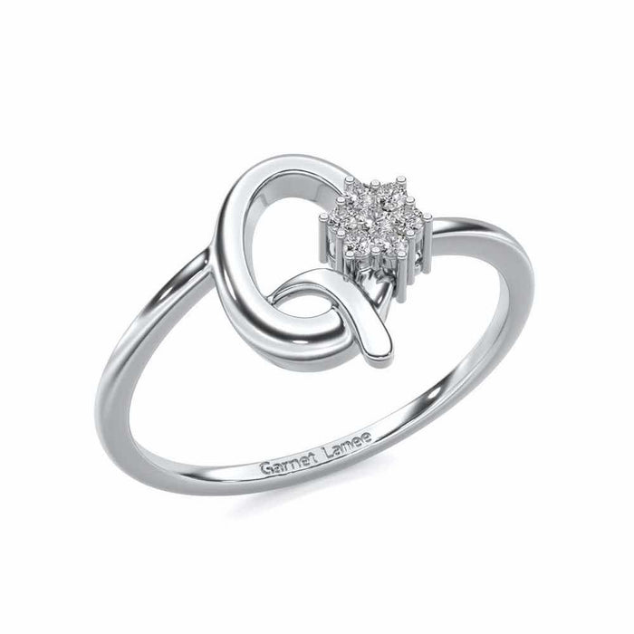 Flora Q Silver Ring - White Gold - Image 1