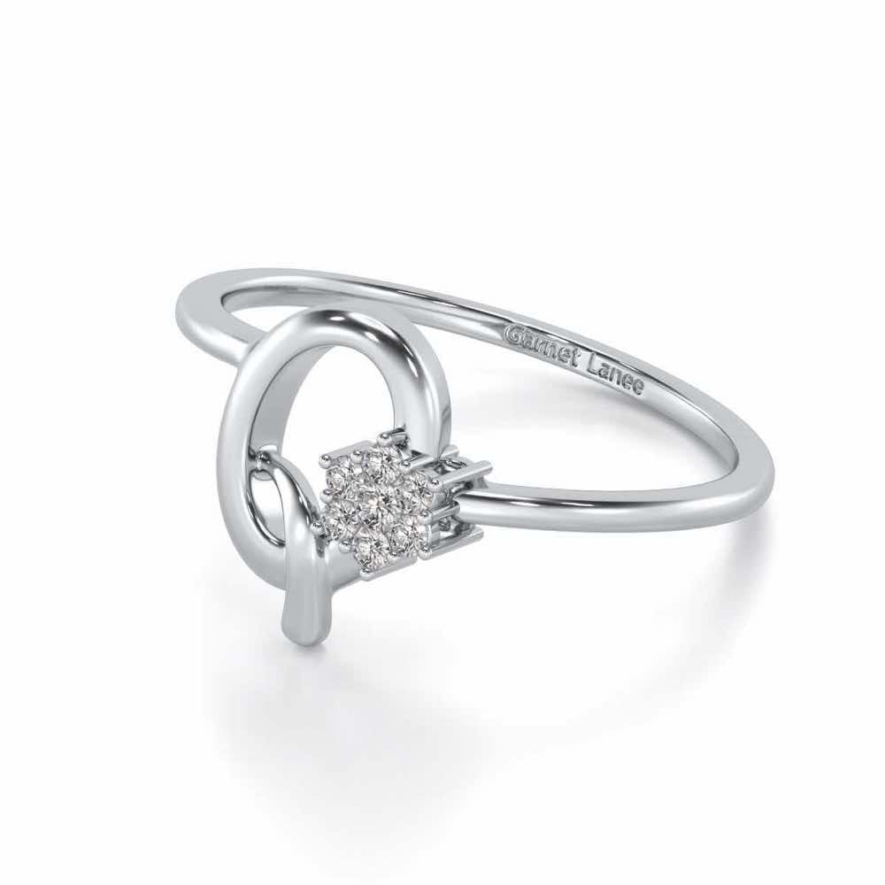 Flora Q Silver Ring - White Gold - Image 2
