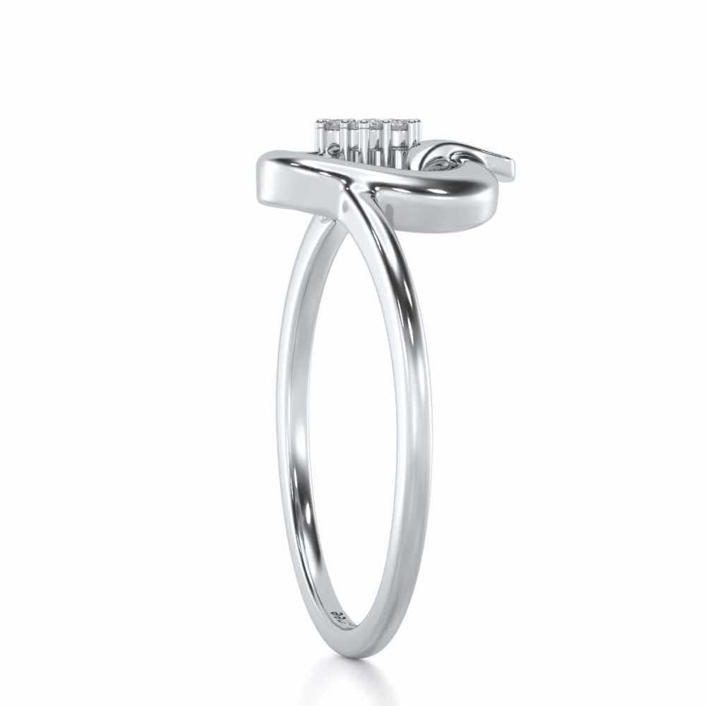 Flora Q Silver Ring - White Gold - Image 3