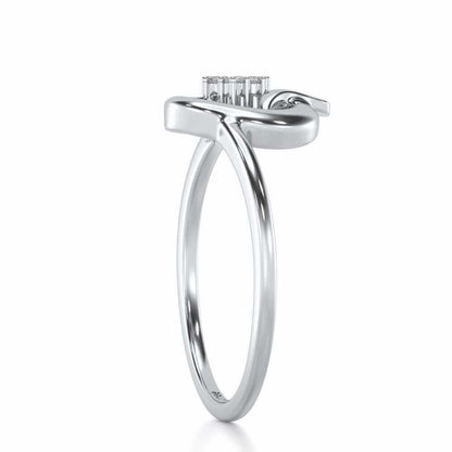 Flora Q Silver Ring - White Gold - Image 3