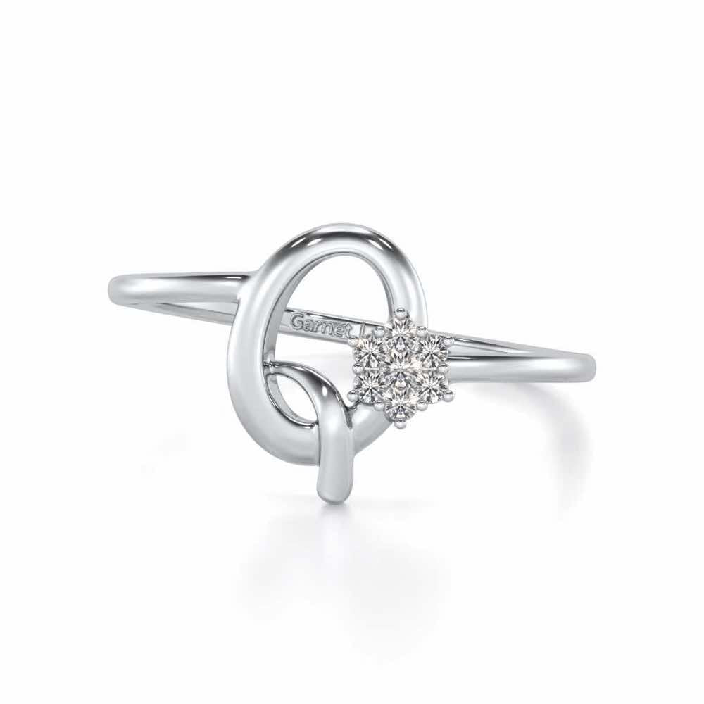 Flora Q Silver Ring - White Gold - Image 4