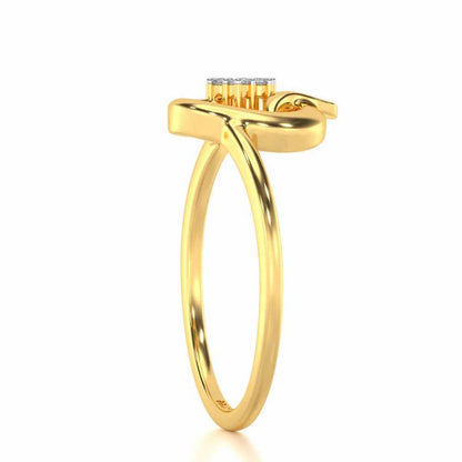 Flora Q Silver Ring - Yellow Gold - Image 3