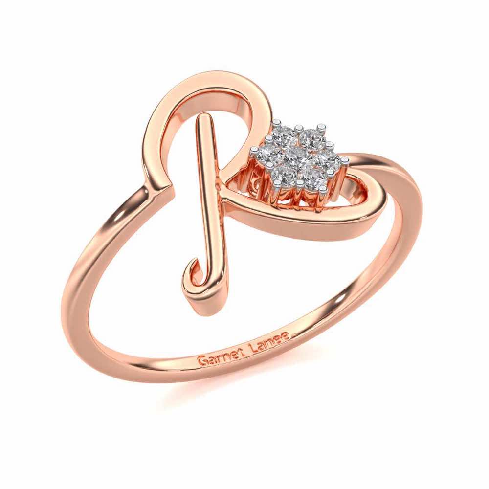 Flora R Silver Ring - Rose Gold - Image 1