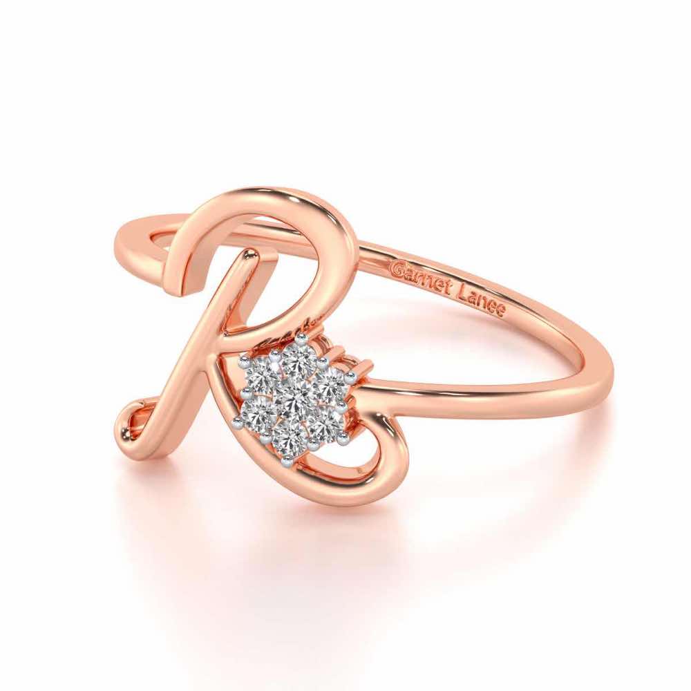 Flora R Silver Ring - Rose Gold - Image 2