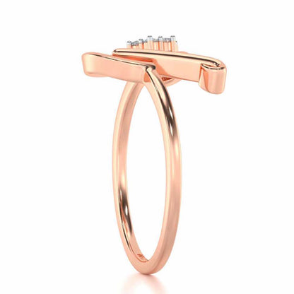 Flora R Silver Ring - Rose Gold - Image 3