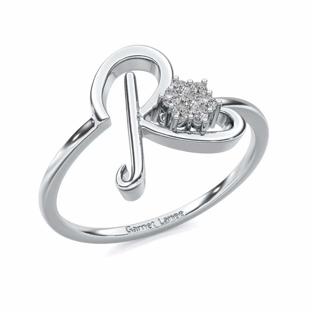 Flora R Silver Ring - White Gold - Image 1