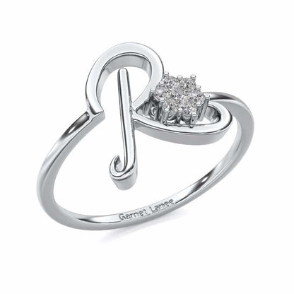 Flora R Silver Ring - White Gold - Image 1
