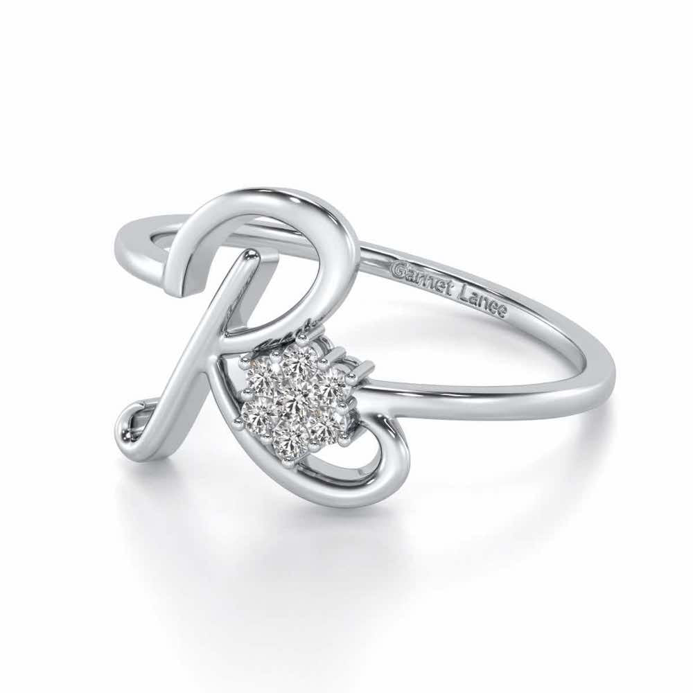 Flora R Silver Ring - White Gold - Image 2