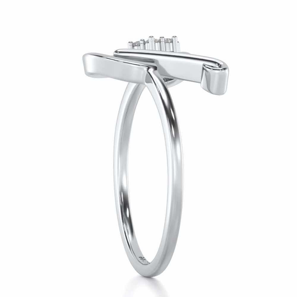 Flora R Silver Ring - White Gold - Image 3