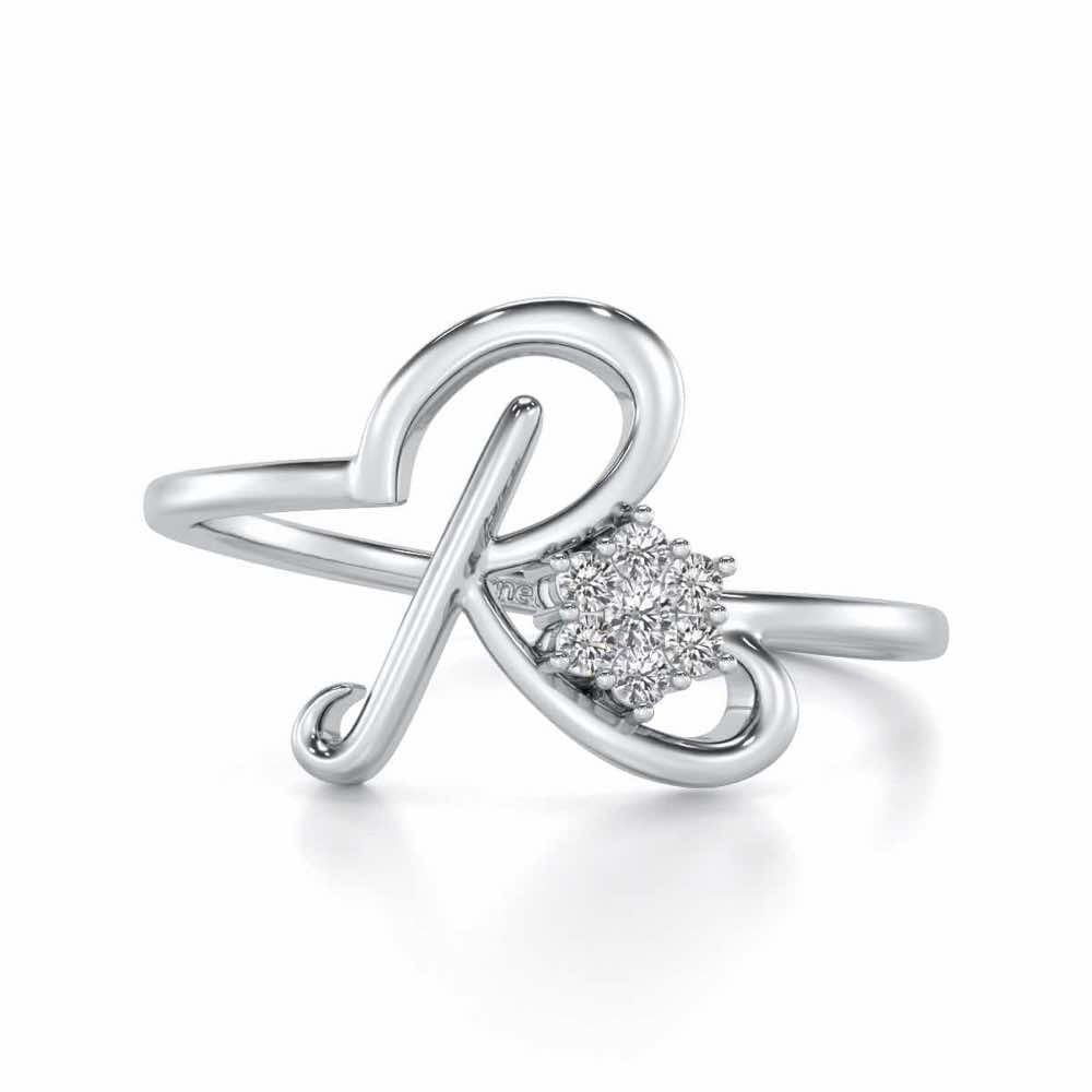 Flora R Silver Ring - White Gold - Image 4
