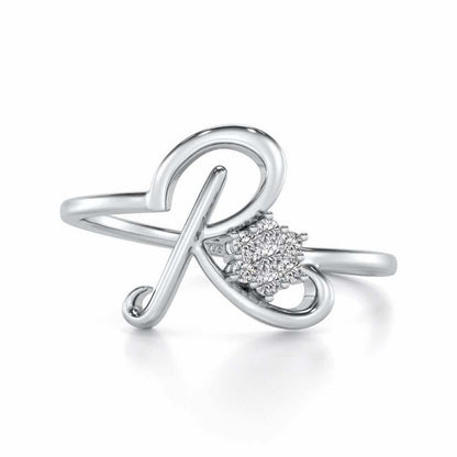 Flora R Silver Ring - White Gold - Image 4