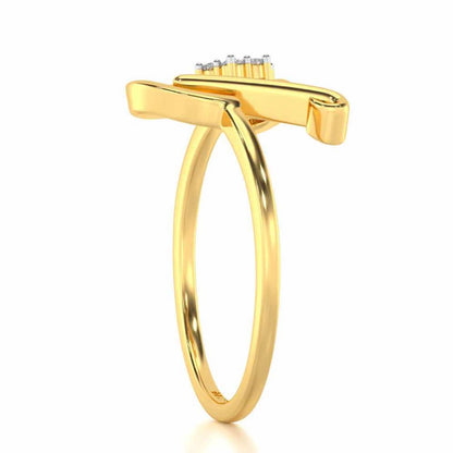 Flora R Silver Ring - Yellow Gold - Image 3