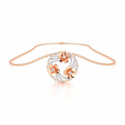Flora Sheen Silver Pendant - Rose Gold - Image 3