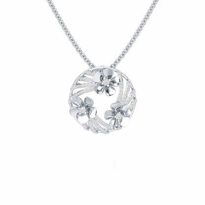 Flora Sheen Silver Pendant - White Gold - Image 1