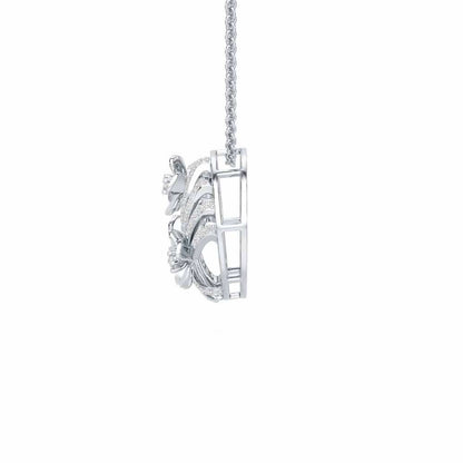 Flora Sheen Silver Pendant - White Gold - Image 4