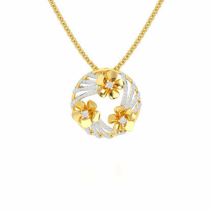 Flora Sheen Silver Pendant - Yellow Gold - Image 1