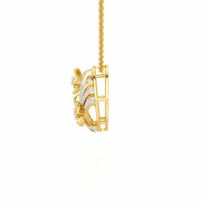 Flora Sheen Silver Pendant - Yellow Gold - Image 4
