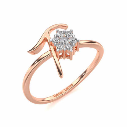 Flora T Silver Ring - Rose Gold - Image 1