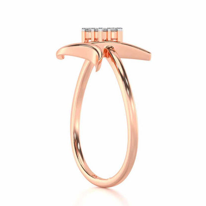 Flora T Silver Ring - Rose Gold - Image 3