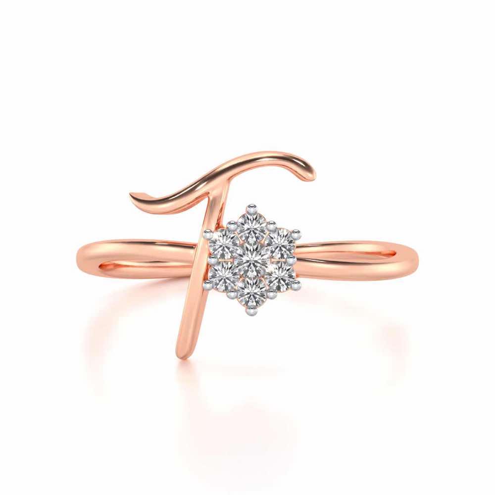 Flora T Silver Ring - Rose Gold - Image 4