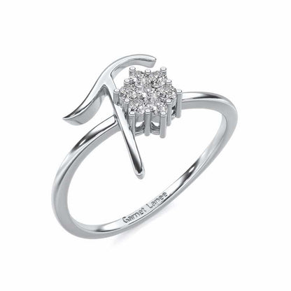 Flora T Silver Ring - White Gold - Image 1