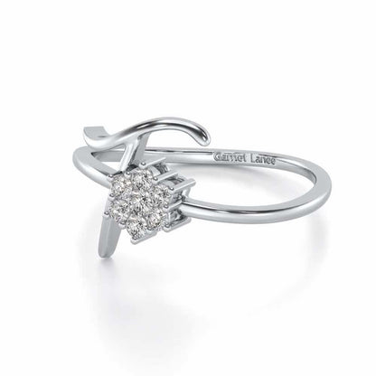 Flora T Silver Ring - White Gold - Image 2